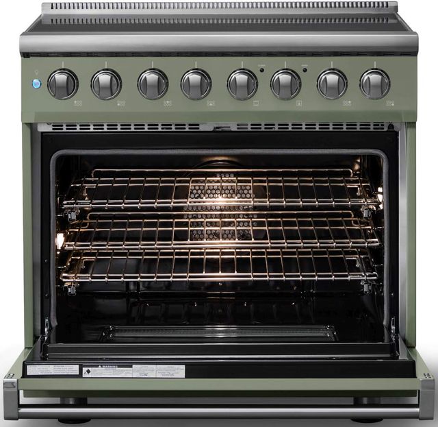 Viking® 5 Series 36" Eucalyptus Pro Style Induction Range with Polished Chrome Trim-1