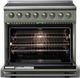 Viking® 5 Series 36" Eucalyptus Pro Style Induction Range with Polished Chrome Trim-1