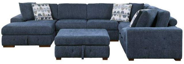 Homelegance® Raife 5-Piece Blue Left-Arm Facing Sleeper Sectional with Chaise and Ottoman-2
