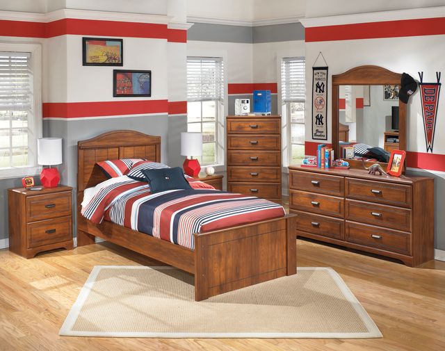 Signature Design by Ashley® Barchan 2-Piece Medium Brown Twin Panel Bed Set-3