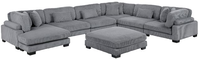 Homelegance® Traverse 7-Piece Gray Modular Sectional with Reversible Chaise and Ottoman-0