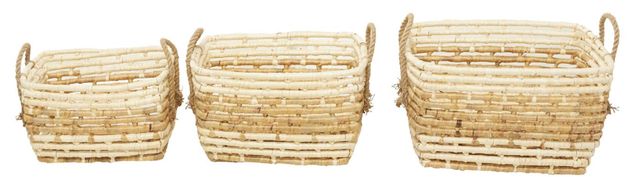Deco Marche 3-Piece Brown Rectangular Storage Basket Set-2