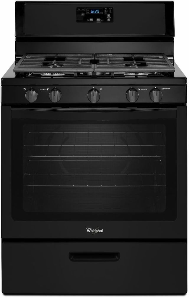 Whirlpool® 30" Black Free Standing Gas Range-0