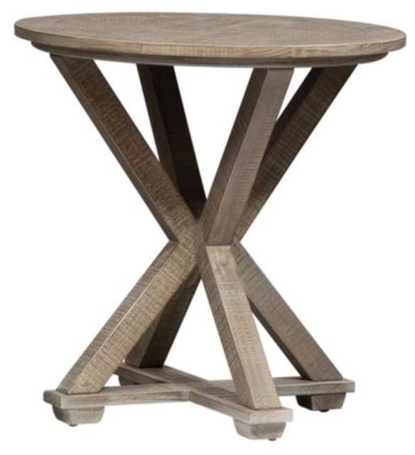 Liberty Furniture Parkland Falls Weathered Taupe Round End Table-3