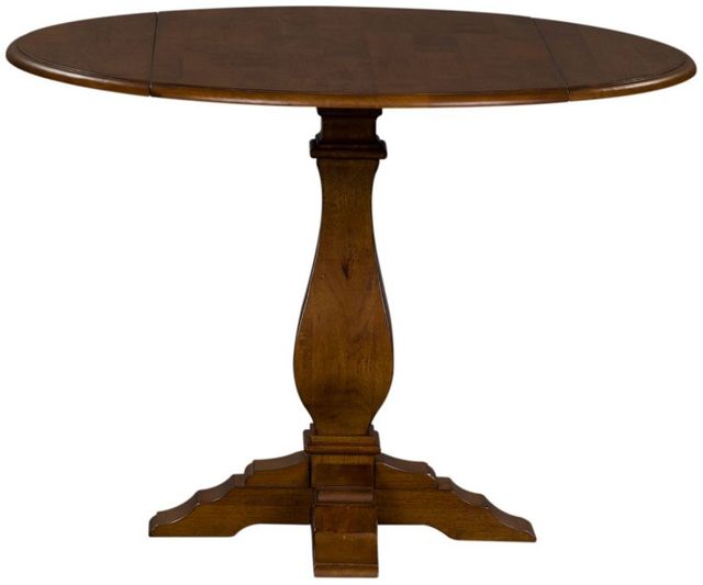 Liberty Furniture Creations II Tobacco Round Drop Leaf Table-2