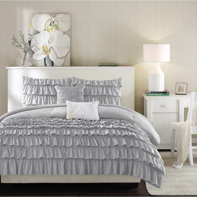 Olliix by Intelligent Design Waterfall Grey Twin/Twin XL Comforter Set-0