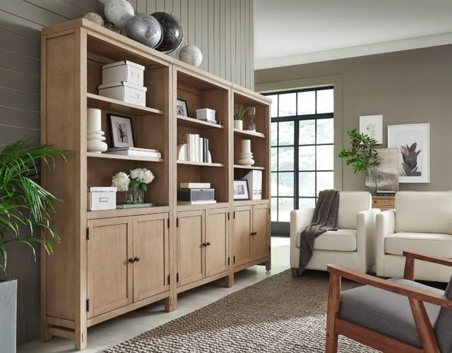 aspenhome® Emerson Light Elm Door Bookcase-2