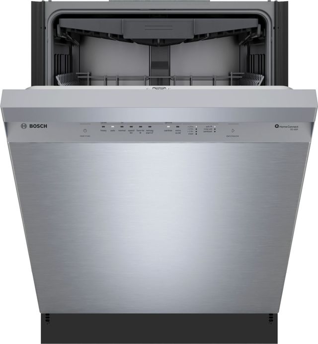 Bosch® 300 Series 24'' Brushed Steel Anti-Fingerprint Front Control Built In Dishwasher-2