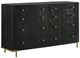 Coaster® Arini 4-Piece Black/Cream Queen Upholstered Bedroom Set-3