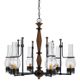Cal® Lighting & Accessories Trenton 6-Light Metal/Wood Chandelier-0