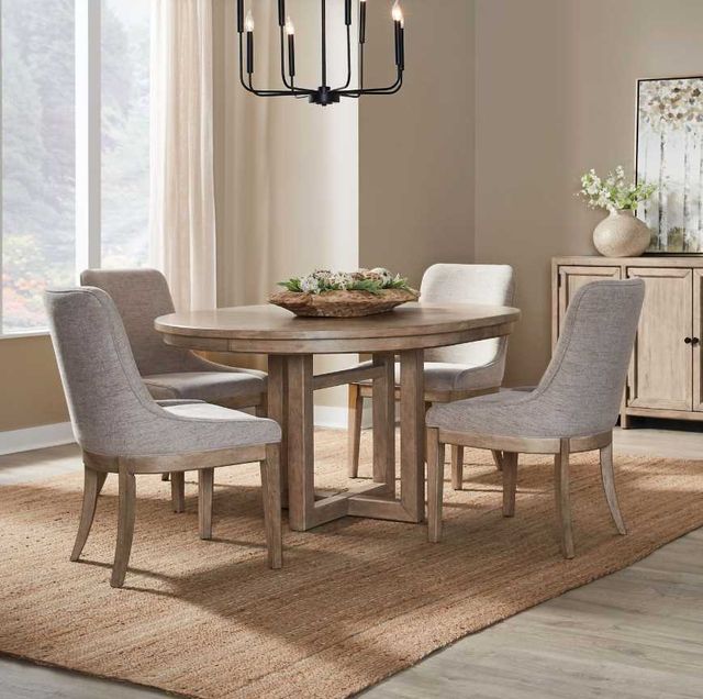 Liberty Furniture Proximity Place 5-Piece Barley/Barley Buff Optional Pedestal Dining Set-1