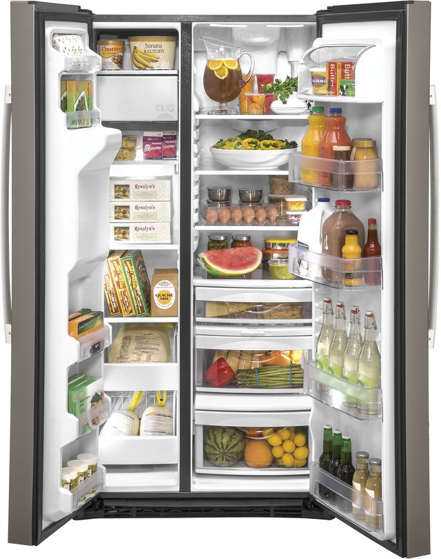 GE® 36" 21.8 Cu. Ft. Slate Counter Depth Side-By-Side Refrigerator-3