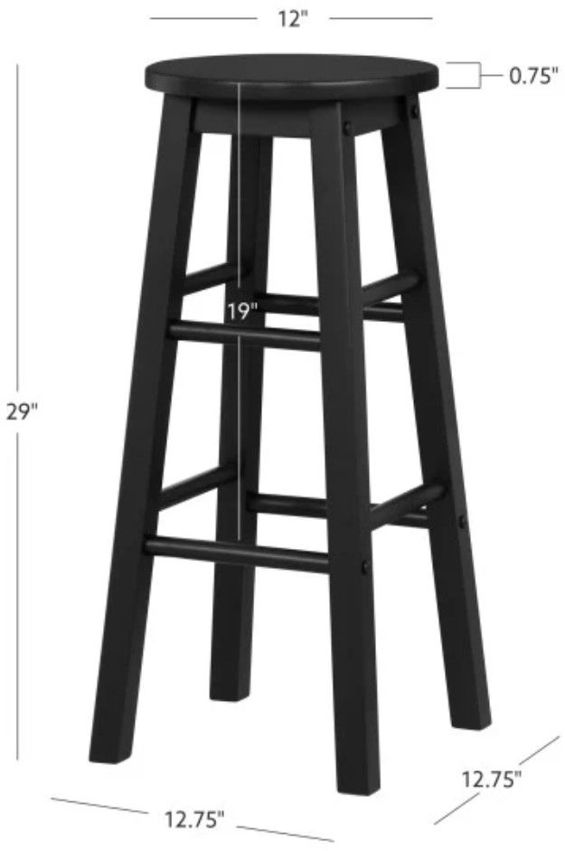 Linon Abby Black Round Barstool-2