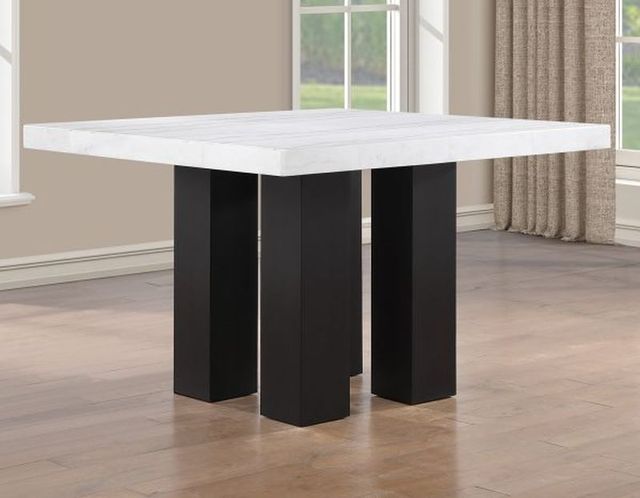 Steve Silver Co. Artemis White Marble Counter Table Top with Black Base-1