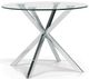 Korson Furniture Darron 39" Round Glass Top Dining Table with Chrome Legs-0