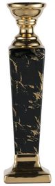 A & B Home Glossy Black/Gold Candle Holder-1