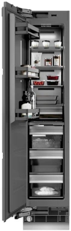ZLINE Autograph Edition 18 in. 8.6 Cu. Ft. Panel Ready Left Hinge Column Freezer with Graphite Gray Interior and Champagne Bronze Accents-1