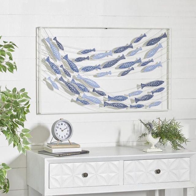 Deco Marche Blue 24" Fish Wall Decor-3