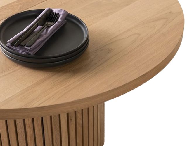Transformer Table Transformer Scandinavian Oak Round Extendable Dining Table-2