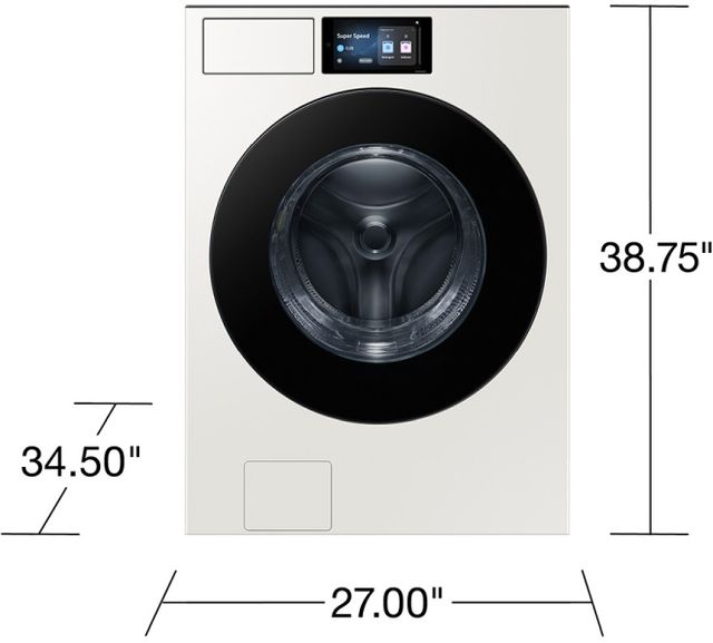 Samsung Ivory Front Load Washer & Gas Dryer Laundry Pair-3