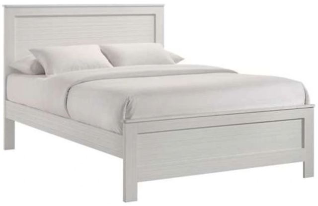 Elements International Sami White Upholstered Full Panel Bed-0