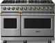 Viking® 5 Series 48" Stainless Steel Pro Style Dual Fuel (NG) Range with Brushed Brass Trim-0