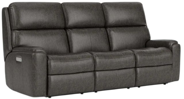 Flexsteel® Customizable Rio Leather Power Reclining Sofa with Power Headrest-2