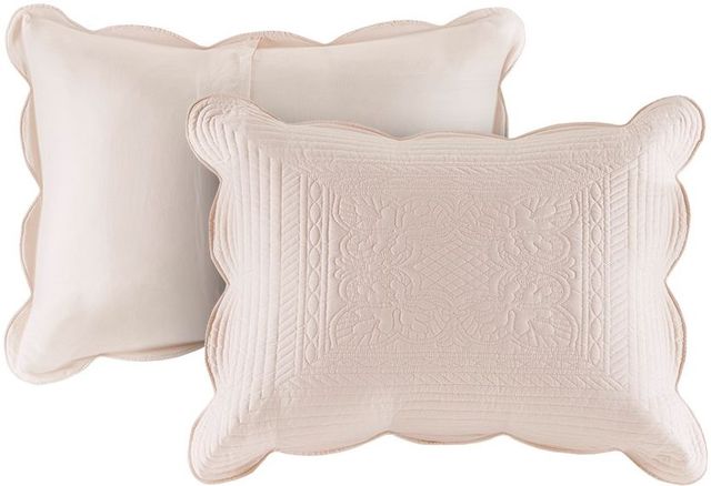 Olliix by Madison Park 3 Piece Blush Full/Queen Tuscany Reversible Scalloped Edge Coverlet Set-1