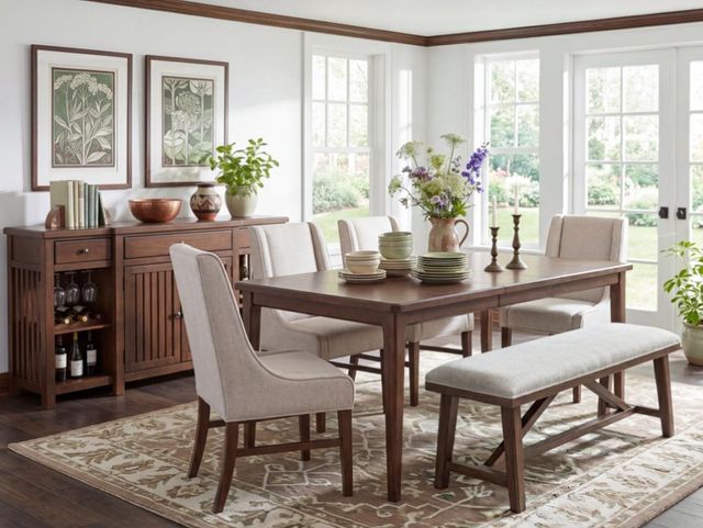 Legacy Classic Langley Fawn Upholstered Dining Bench-1