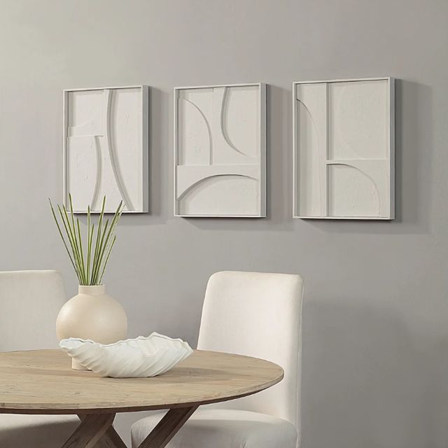 Renwil® Marsh 3-Piece Matte White Wall Art Set-1