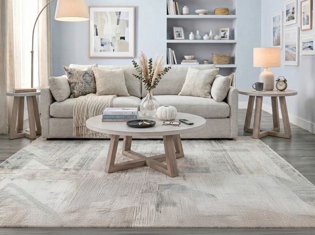 Sunny Designs™ Rowan Light Gray End Table with Wheat Base-2