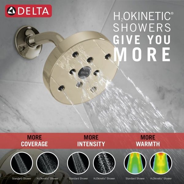 Delta Trinsic® H2Okinetic® Polished Nickel Handle Shower Trim-1