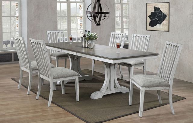 Winners Only® Highland Antique White/Light Brown Dining Side Chair-1
