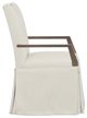 Fairfield® Customizable Entree Dining Nickel Metal Pull Back Skirted Arm Chair-2