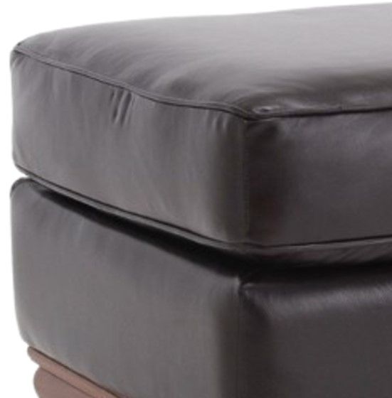 Decor-Rest® Furniture LTD Customizable 3933 Leather Ottoman with Wood Base-1
