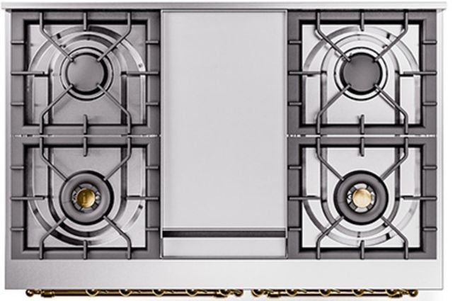 Ilve® Nostalgie II Series 40" Blue Grey Pro Style Dual Fuel Range-2