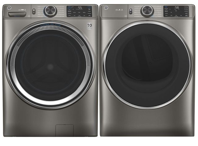 GE® Satin Nickel Front Load Laundry Pair-0