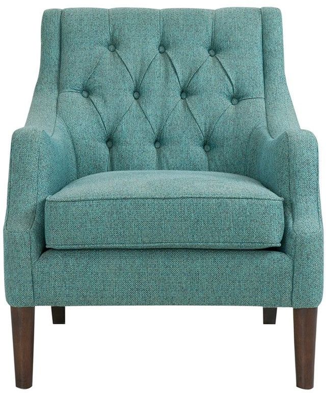 Olliix by Madison Park Teal Qwen Button Tufted Accent Chair-0
