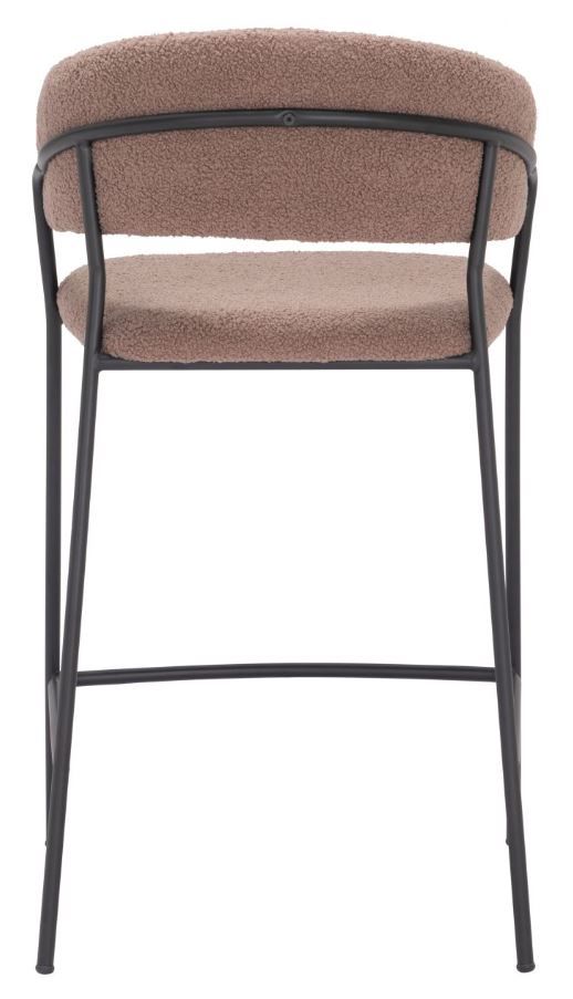 Zuo® Modern Josephine 2-Piece Black/Brown Counter Stool Set-3