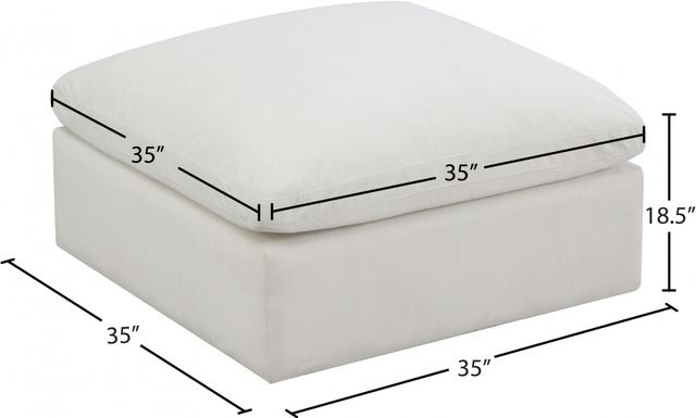 Meridian Furniture Plush Cream Ottoman-1