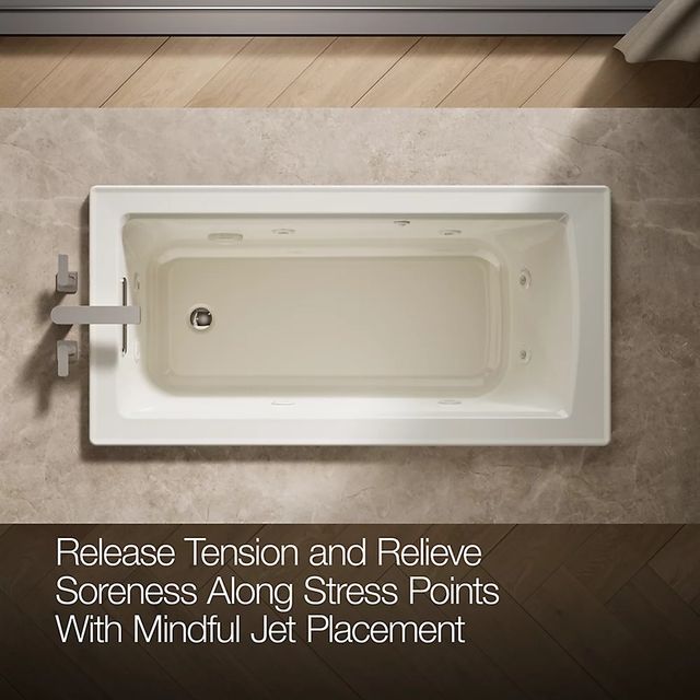 KOHLER® Archer® Biscuit 60" x 30" Drop-in Whirlpool Bath-3