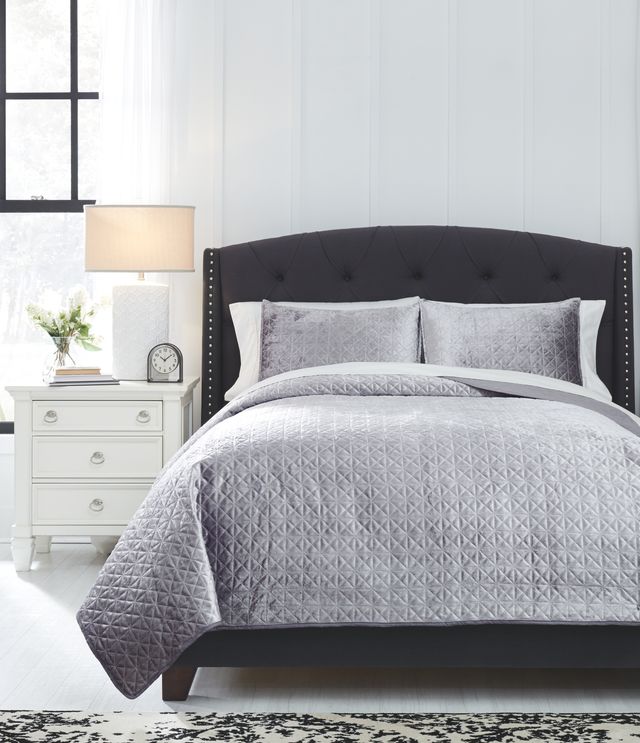 Signature Design by Ashley® Maryam 3-Piece Gray Queen Coverlet Set-1