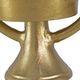 A & B Home Bascom 2-Piece Matte Gold/White Oval Halo Hurricane Candle Holder Set-2