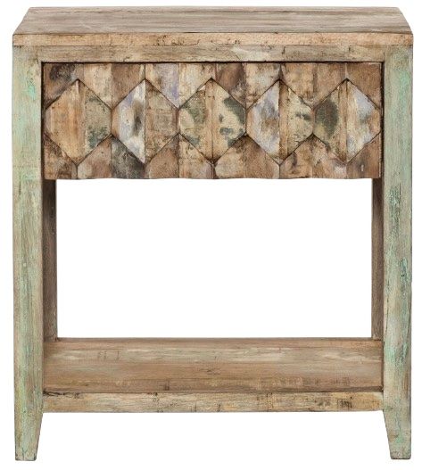 Home Trends & Design Ibiza Vintage Teal Nightstand-1