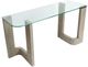 Magnussen Home® Bartlett Glass Top Sofa Table with Smokey Pine Base-0