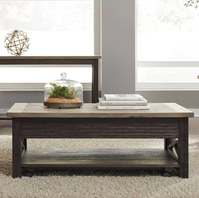 Liberty Furniture Heatherbrook Ash Lift Top Cocktail Table with Charcoal Base -1