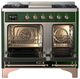 Ilve® Majestic III 40" Emerald Green Pro Style Dual Fuel Liquid Propane Range with Triple Glass Door and Copper Trim-1