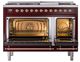Ilve® Nostalgie II Noblesse 48'' Burgundy Pro Style Dual Fuel Range with Copper Trim-1