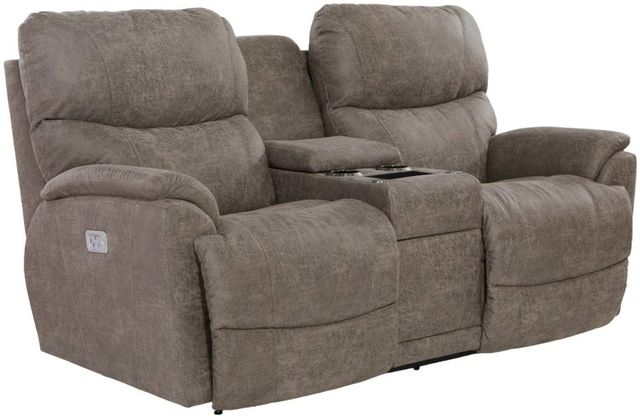 La-Z-Boy® Trouper Sable Power Reclining Loveseat with Console, Headrest, and Lumbar-0