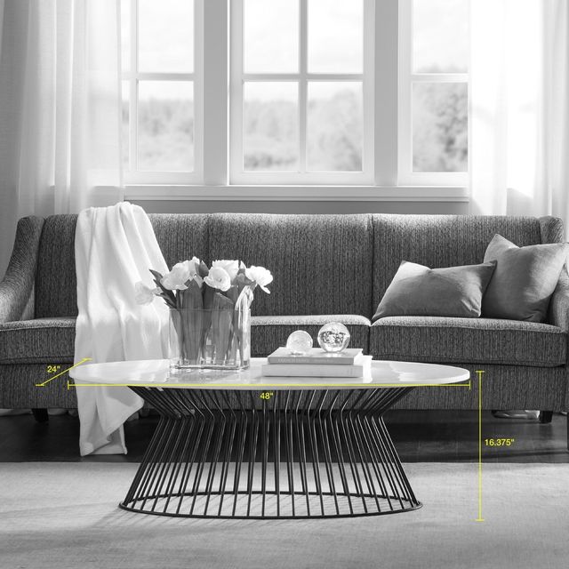 Olliix by Madison Park Black/White Marbury Coffee Table-3